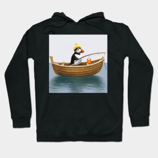 Cute Puffin in a Rowboat on the Ocean Hoodie